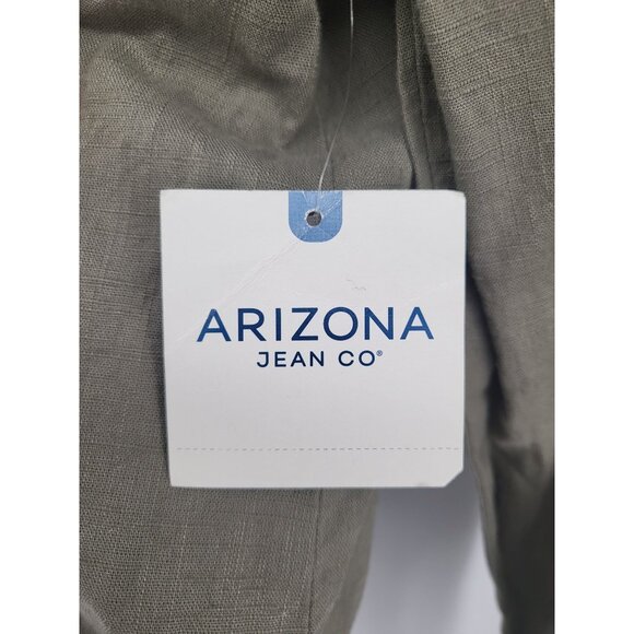 Arizona Jean Co Womens Green Button-Up Off-Shoulder Crop Top Size S - Picture 3 of 10